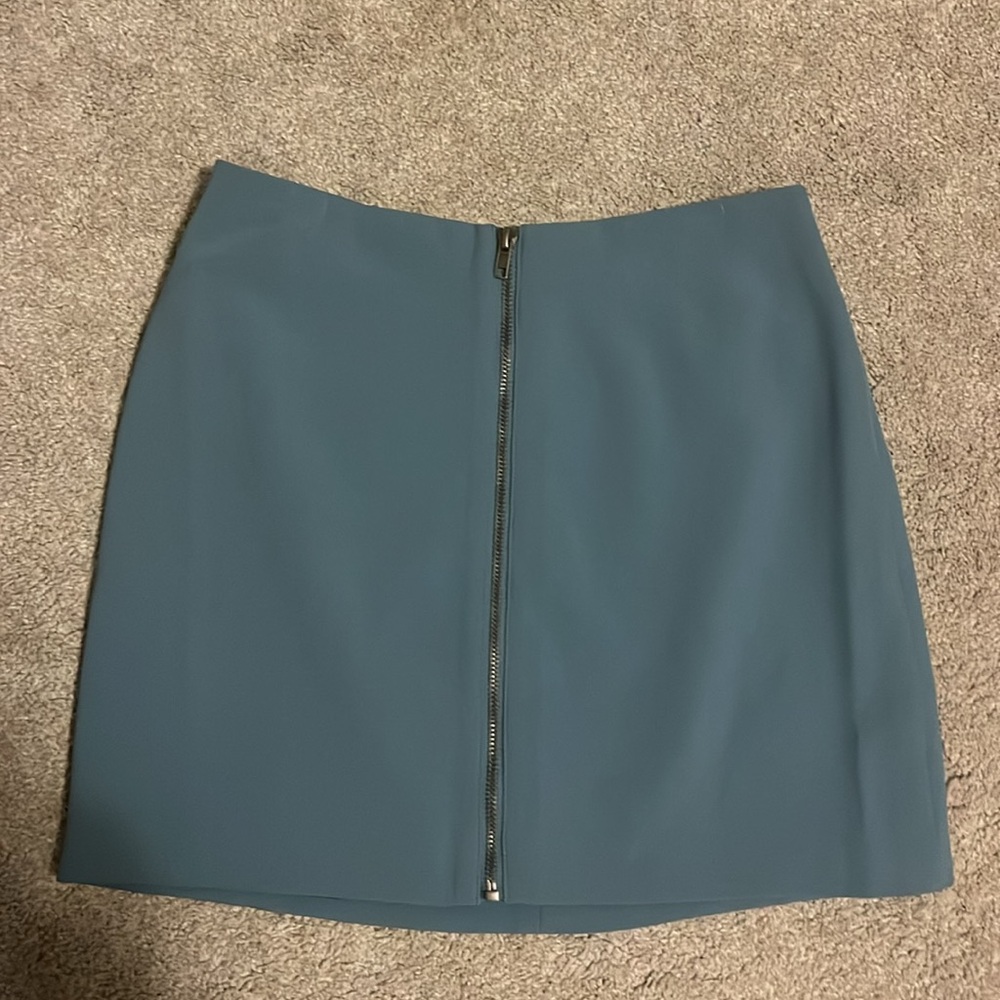 Blue Mini Skirt with Zipper